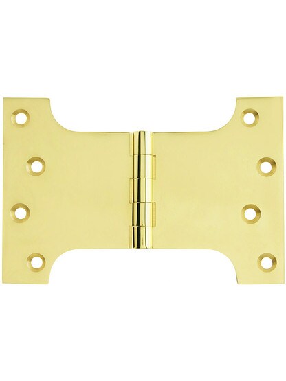 4 inch x 6 inch Premium Brass Parliament Door Hinge in Polished Brass.